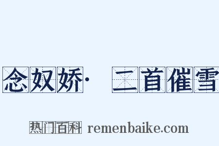 念奴娇·二首催雪是什么意思的图片